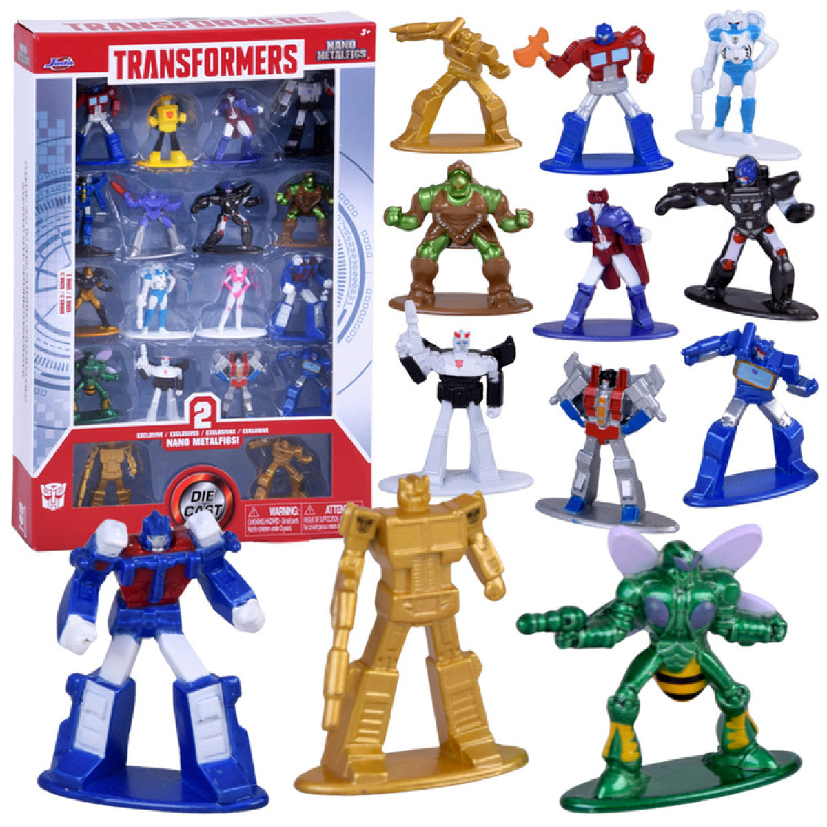 Jada Transformers – Pack de 18 figuras Nano Metalfigs