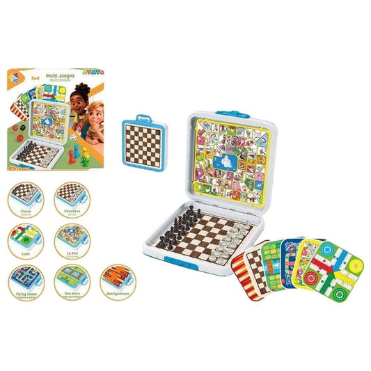 Maletín con 7 juegos de mesa clásicos