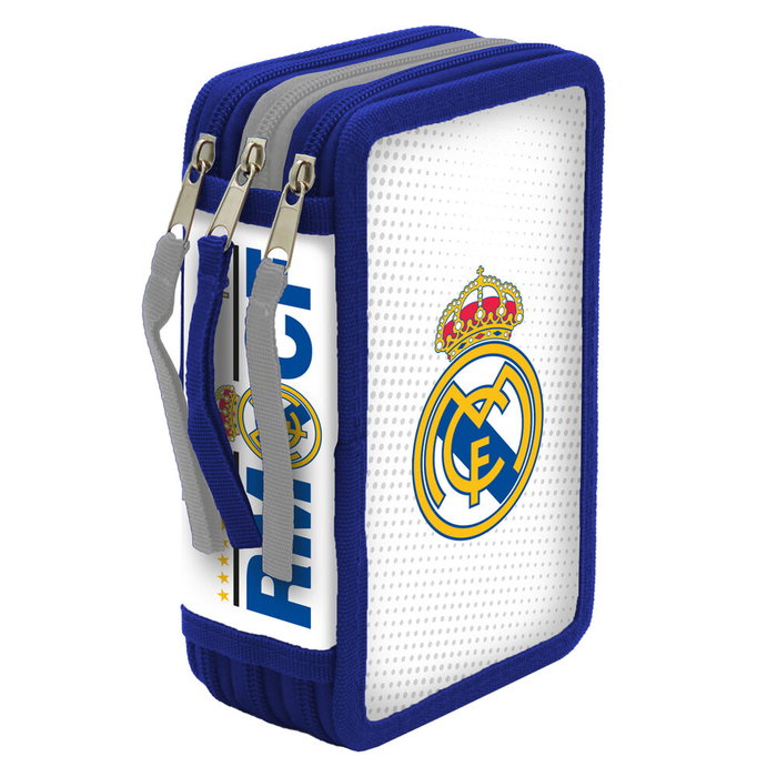 Estuche de 3 pisos con material Real Madrid