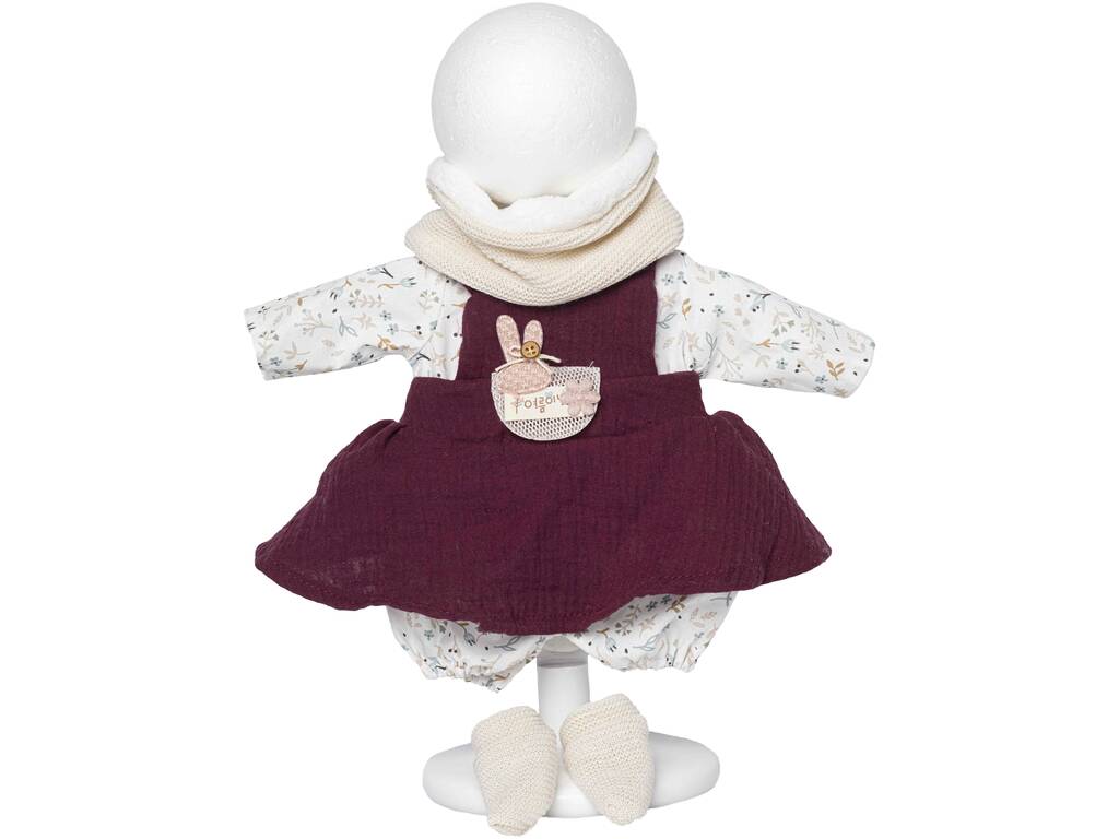 Ropa para muñeca de 40 cm: Peto granate