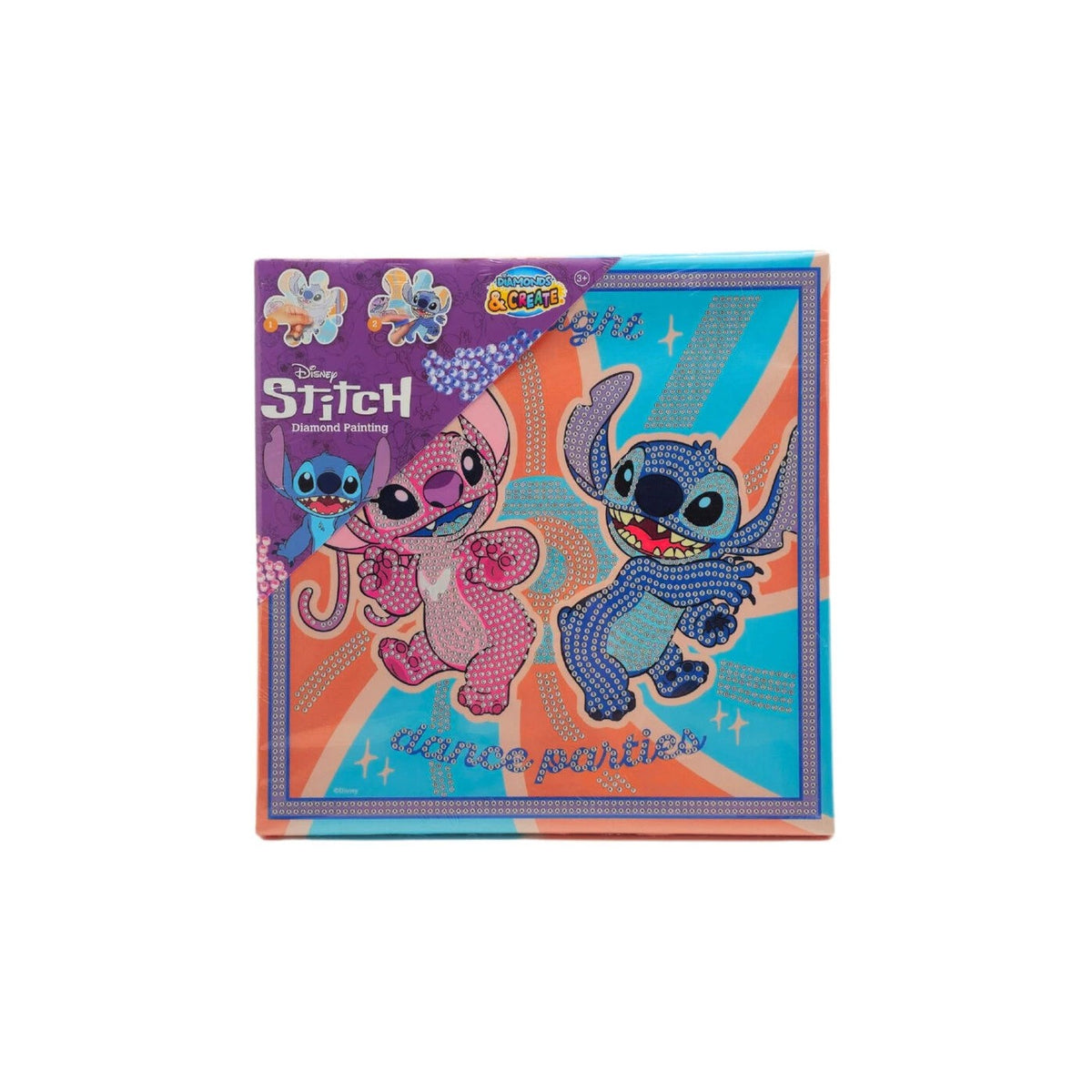Lienzo para pintar con diamantes Stitch · 29 × 29 cm