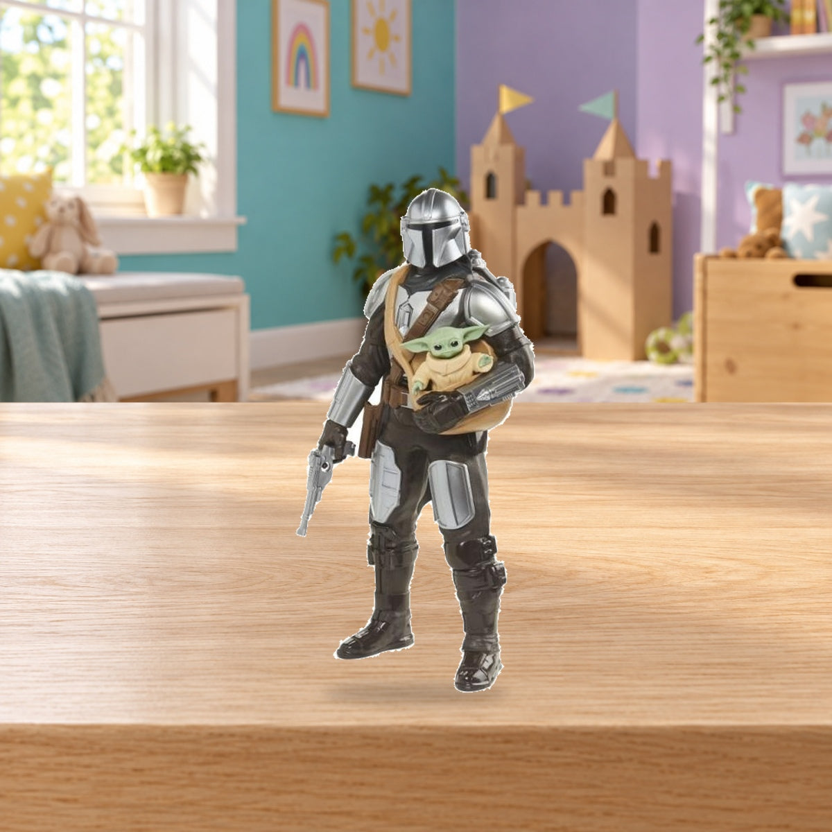 Composición de ambiente con fotografía original: Star Wars – Mandalorian y Grogu Galactic Action