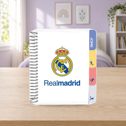 Composición de ambiente con fotografía original: Bloc de notas A5 Real Madrid