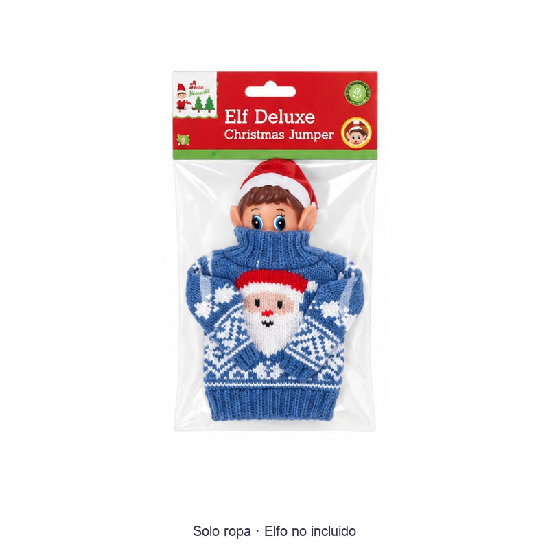 Jersey Papá Noel (azul) — imagen restaurada; elfo no incluido