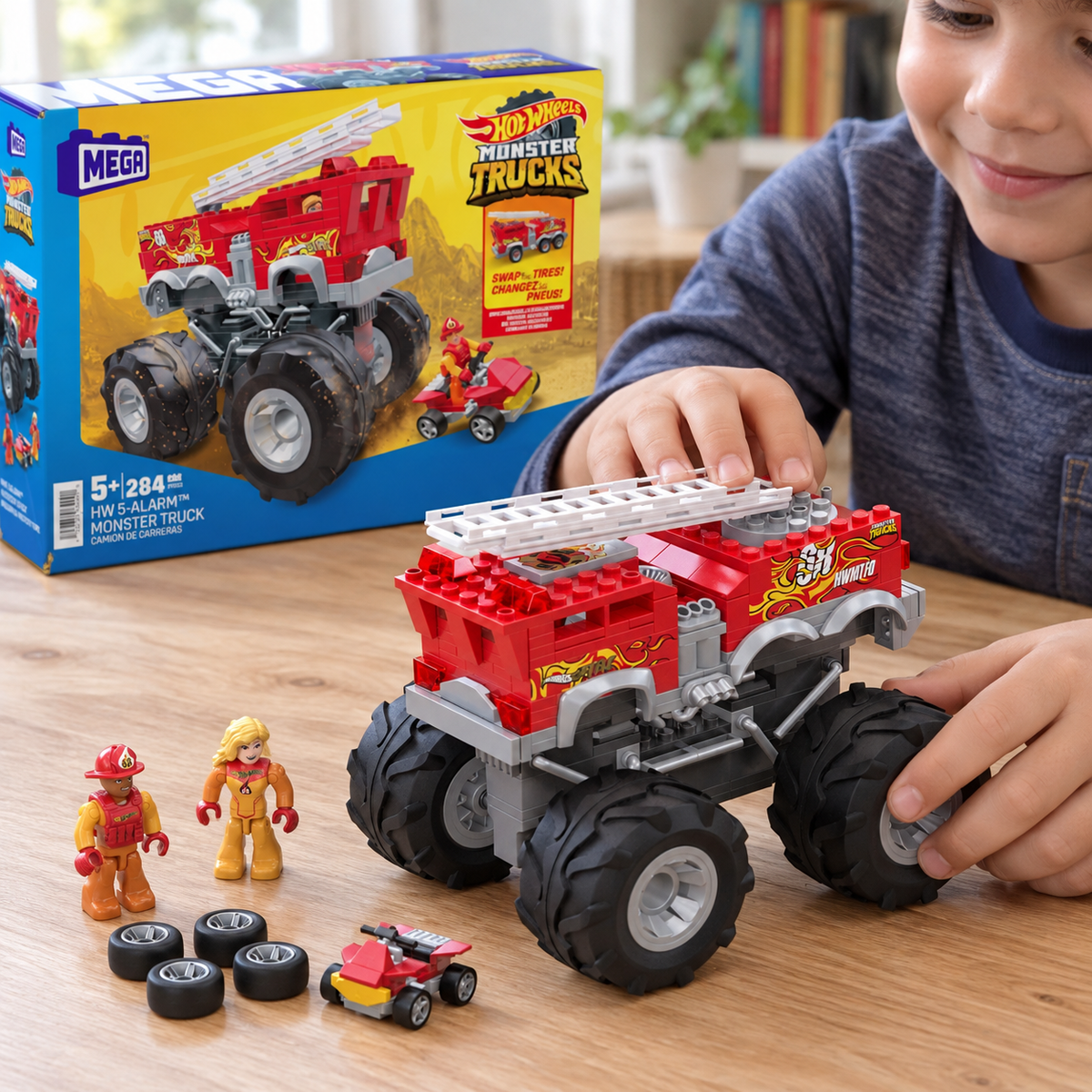 Escena de juego ilustrativa generada con IA: MEGA Hot Wheels.