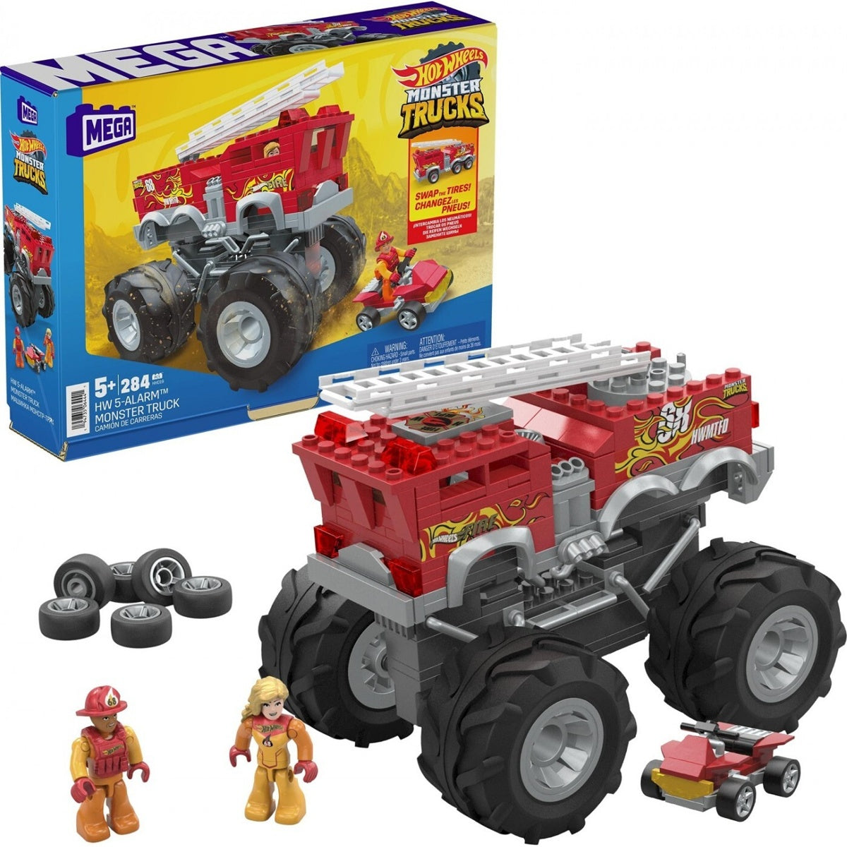 MEGA Hot Wheels 5-Alarm: camión de bomberos, 284 piezas