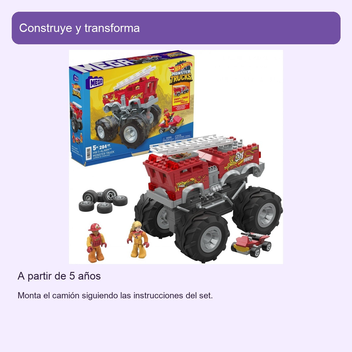 MEGA Hot Wheels 5-Alarm: camión de bomberos, 284 piezas