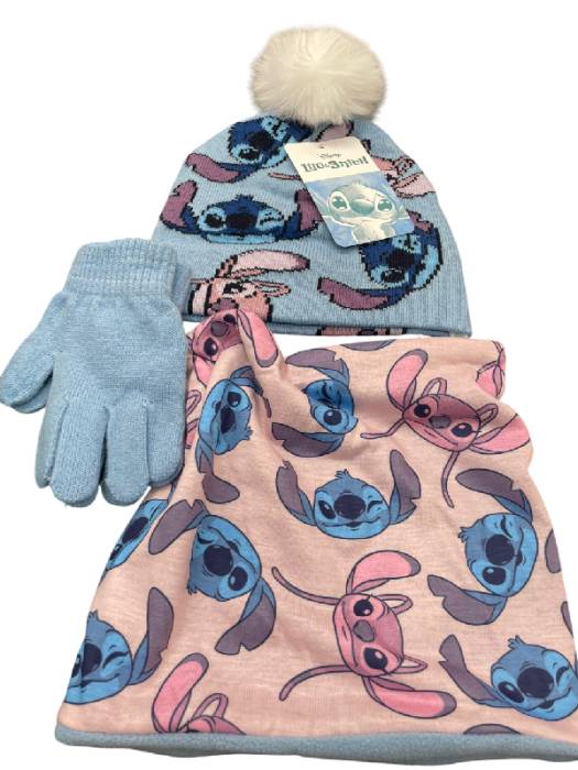 Conjunto de invierno Stitch: gorro, braga de cuello y guantes