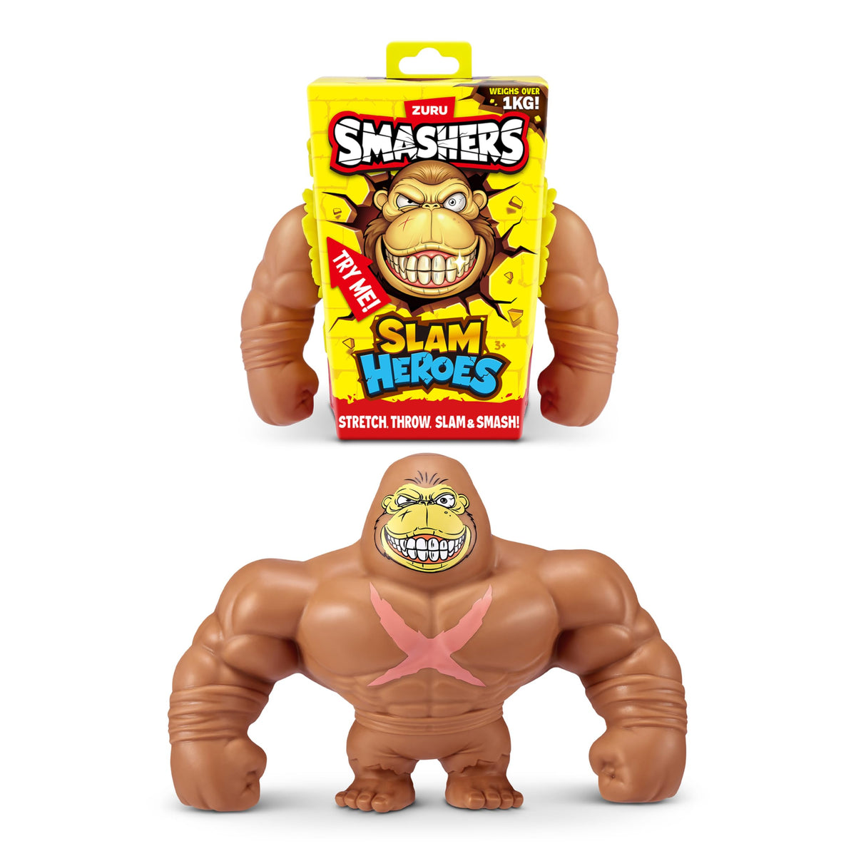 Smashers Slam Heroes – Gorila marrón elástico - detalle o uso