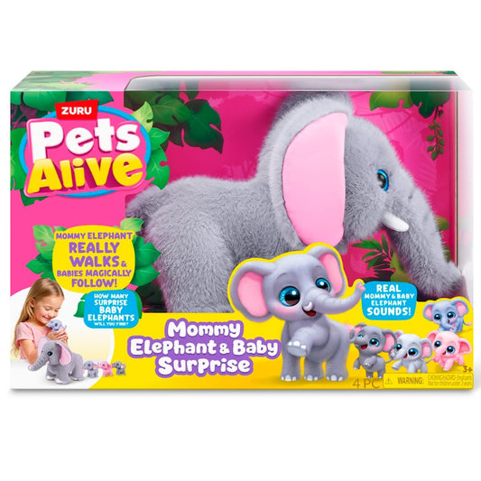 Pets Alive – Mamá elefante y sus bebés – vista y contenido