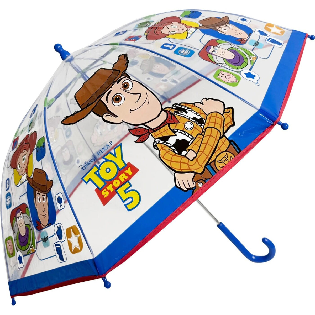 Paraguas Toy Story 5 transparente con mango curvo
