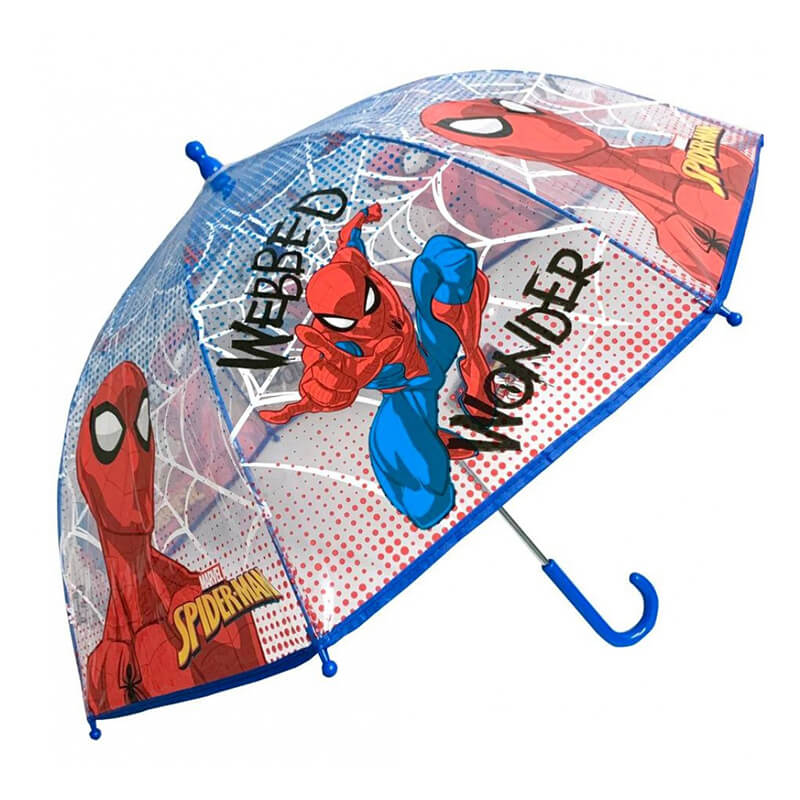 Paraguas Spider-Man transparente de apertura manual