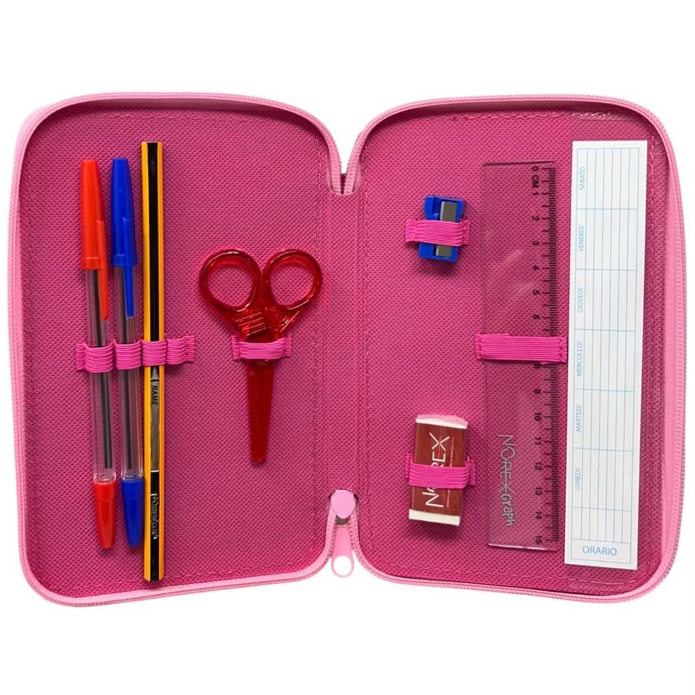 Estuche de 3 pisos Minnie — interior y material incluido