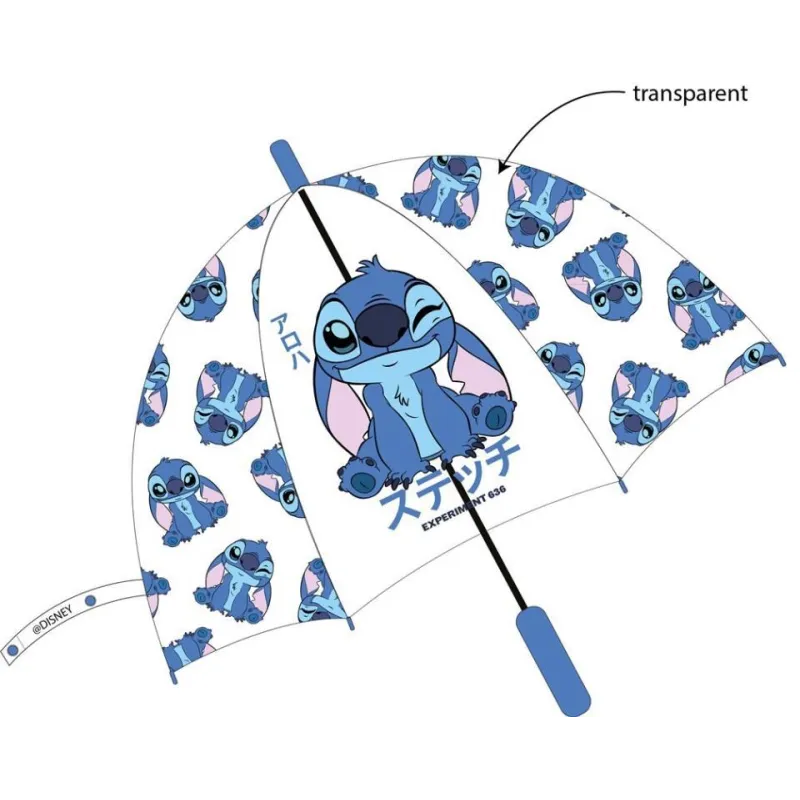 Paraguas transparente Stitch automático para adulto
