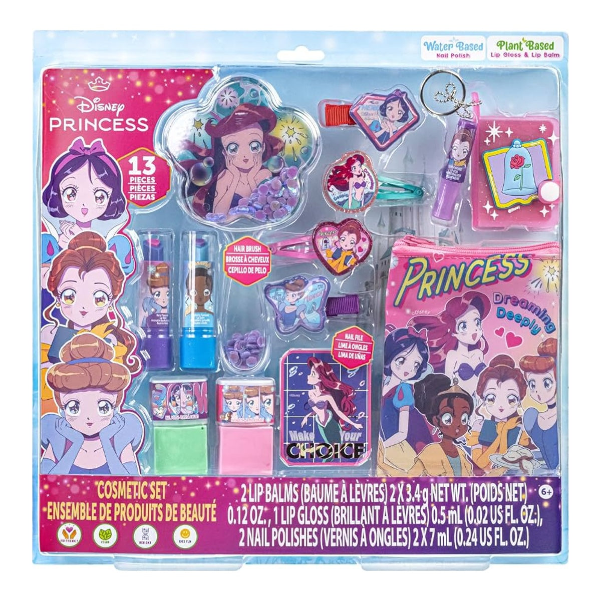 Princesas Disney: set de cosméticos de 13 piezas