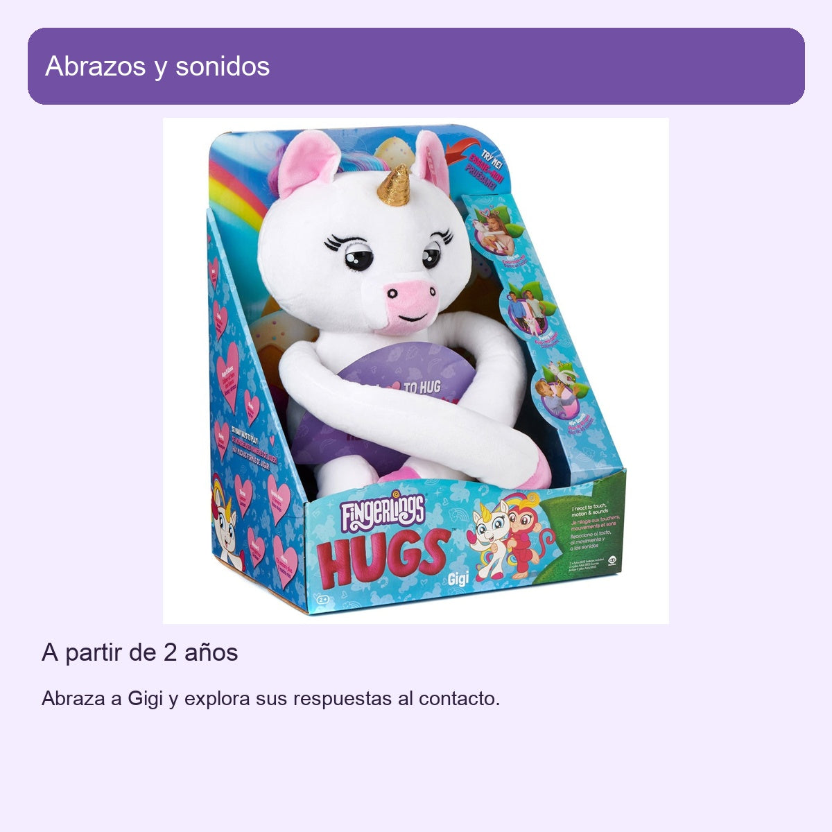 Fingerlings HUGS Gigi: unicornio de peluche interactivo