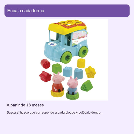 Peppa Pig: autobús de formas y colores Baby Clementoni