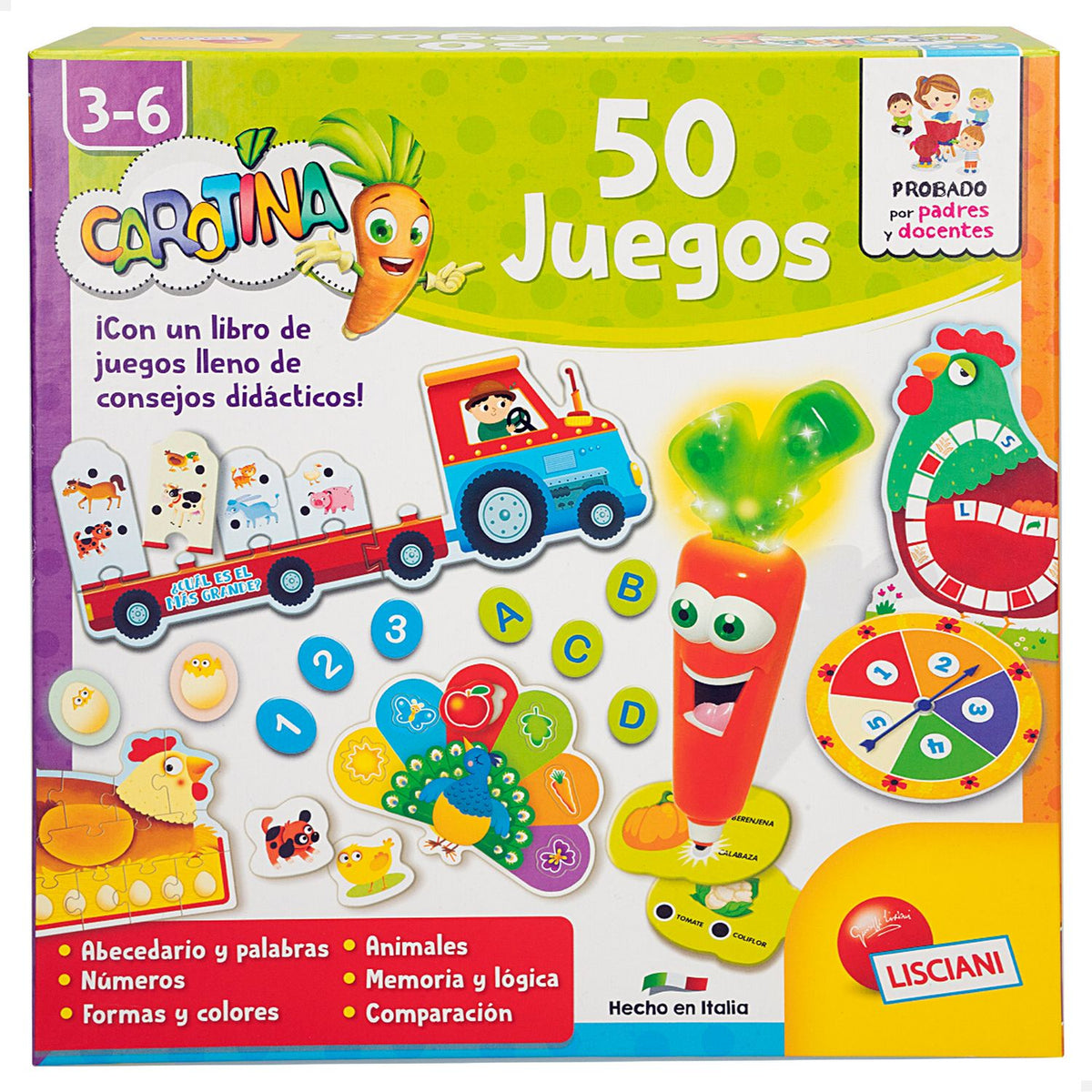 Carotina – Set de 50 juegos educativos – vista y contenido