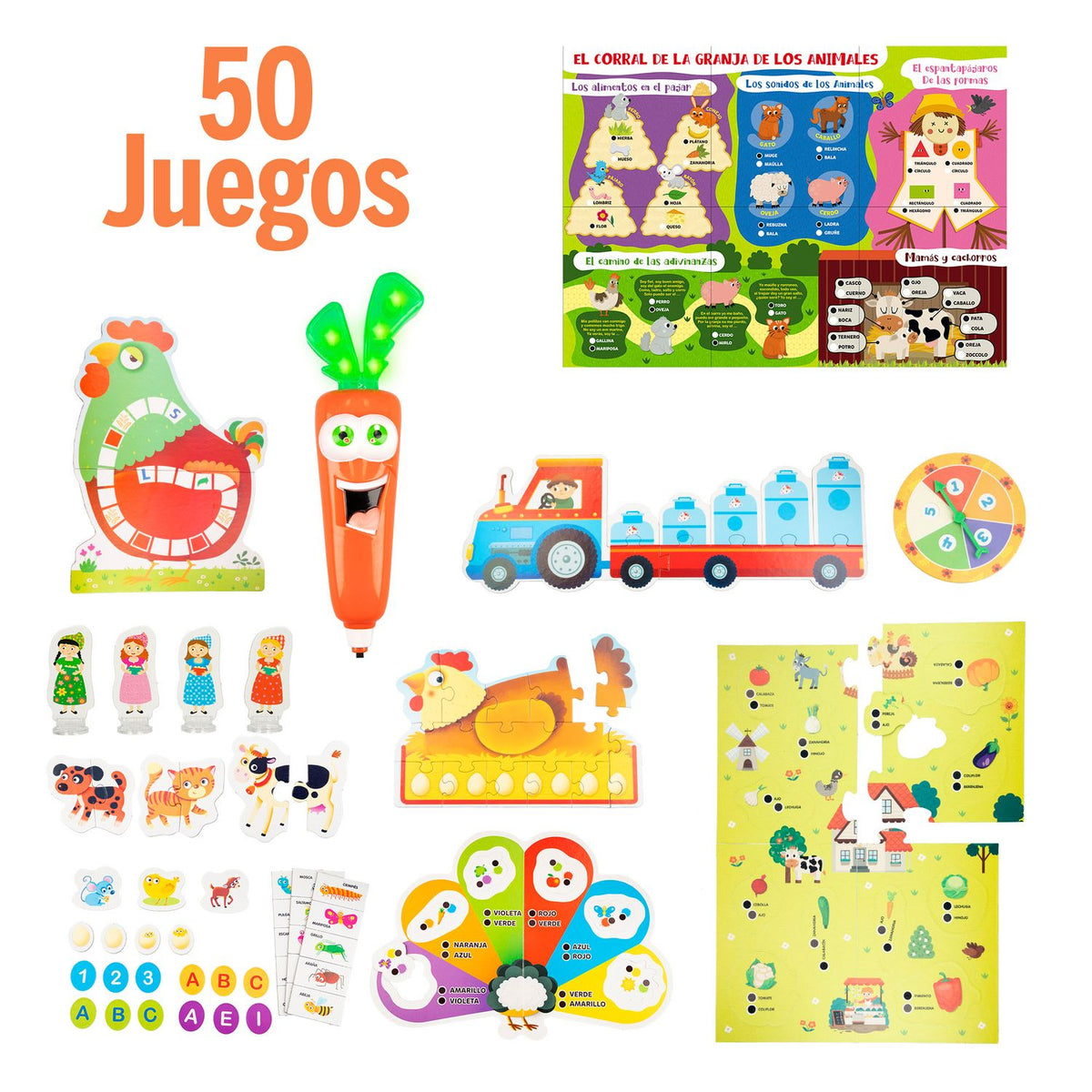 Carotina – Set de 50 juegos educativos – vista y contenido