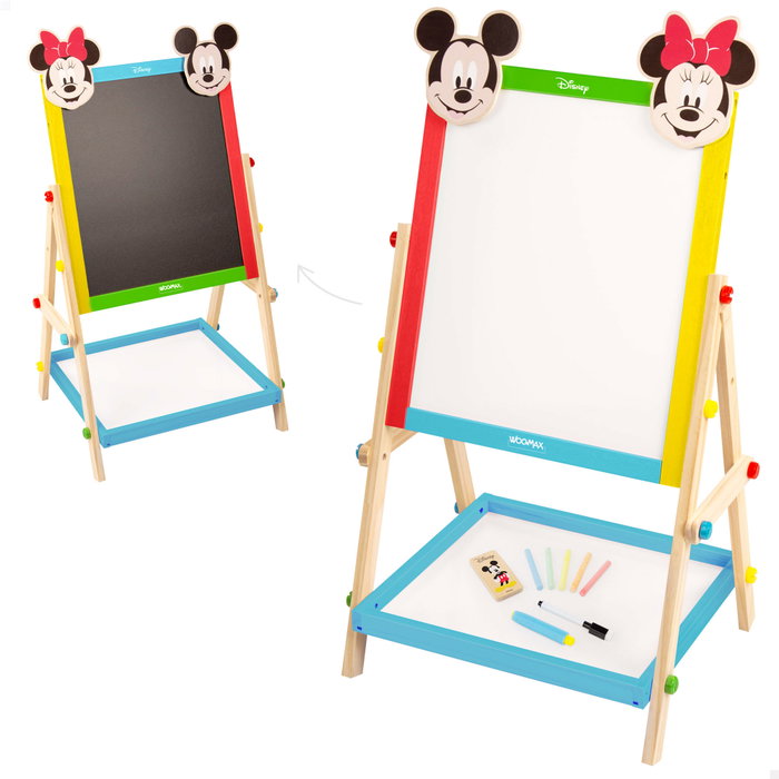 Pizarra de madera Mickey y Minnie 2 en 1 · WOOMAX Disney