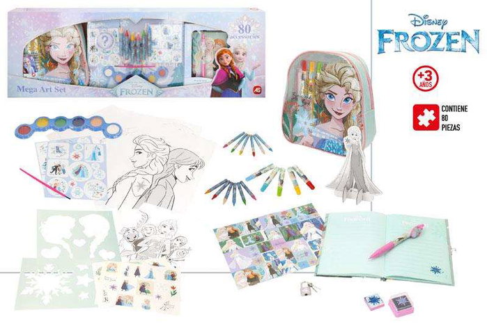 Set de dibujo Frozen de 80 piezas con diario