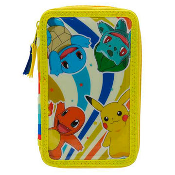 Estuche de 3 pisos con material Pokémon