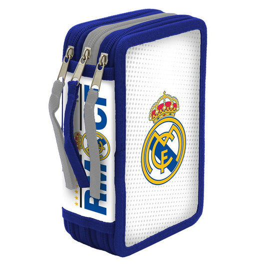 Estuche de 3 pisos con material Real Madrid