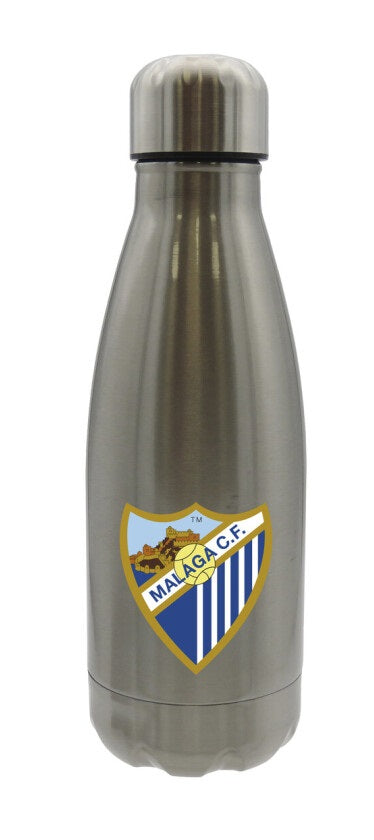 Botella Málaga CF plateada de acero · 550 ml