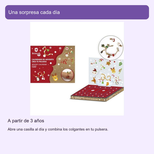 Caja de Adviento con pulsera y colgantes