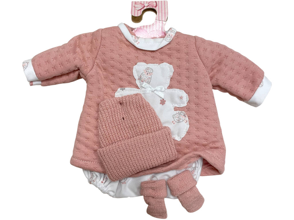 Ropa para muñeca de 46 cm: Conjunto rosa con oso