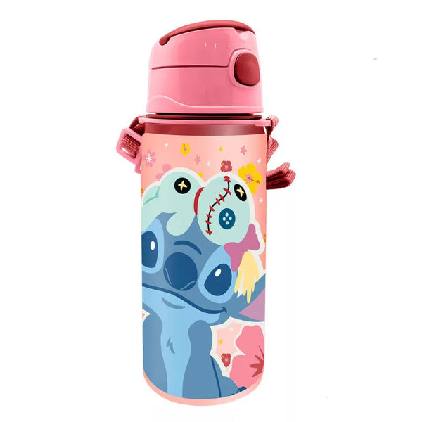 Botella Stitch rosa de aluminio · 600 ml · ST00088