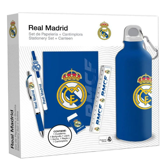 Set de papelería con botella de 650 ml Real Madrid
