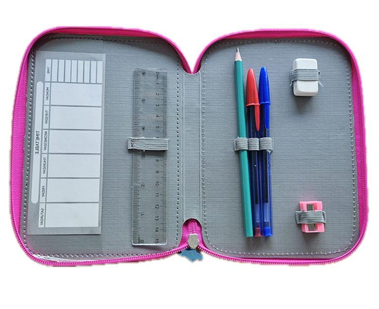 Estuche de 3 pisos Stitch Smile — interior y material incluido