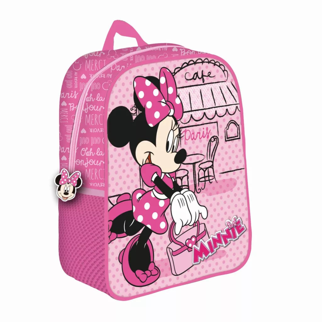 Mochila Minnie Paris 3D rosa, 30 cm