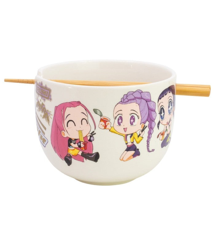 Cuenco ramen K-Pop Demon Hunters con palillos