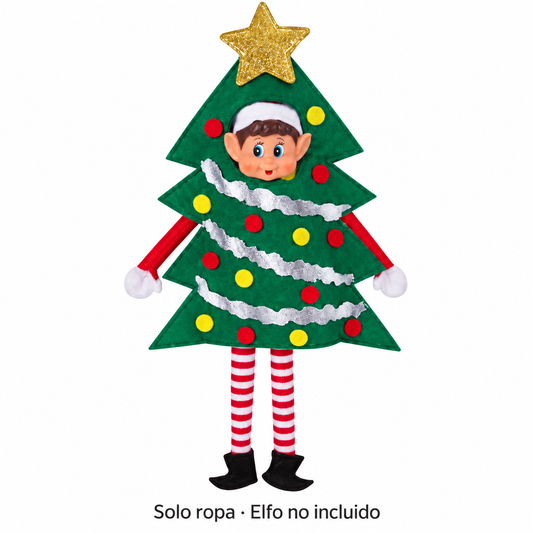 Traje de árbol de Navidad para Elfo Travieso