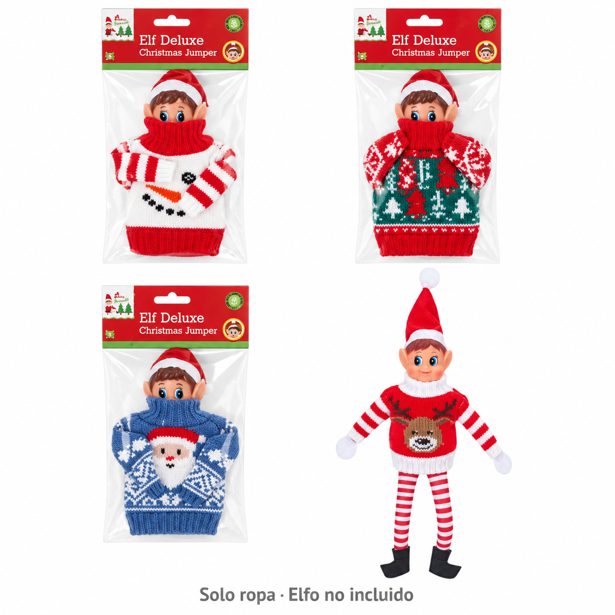 Jerseys para elfos — cuatro modelos; imagen restaurada