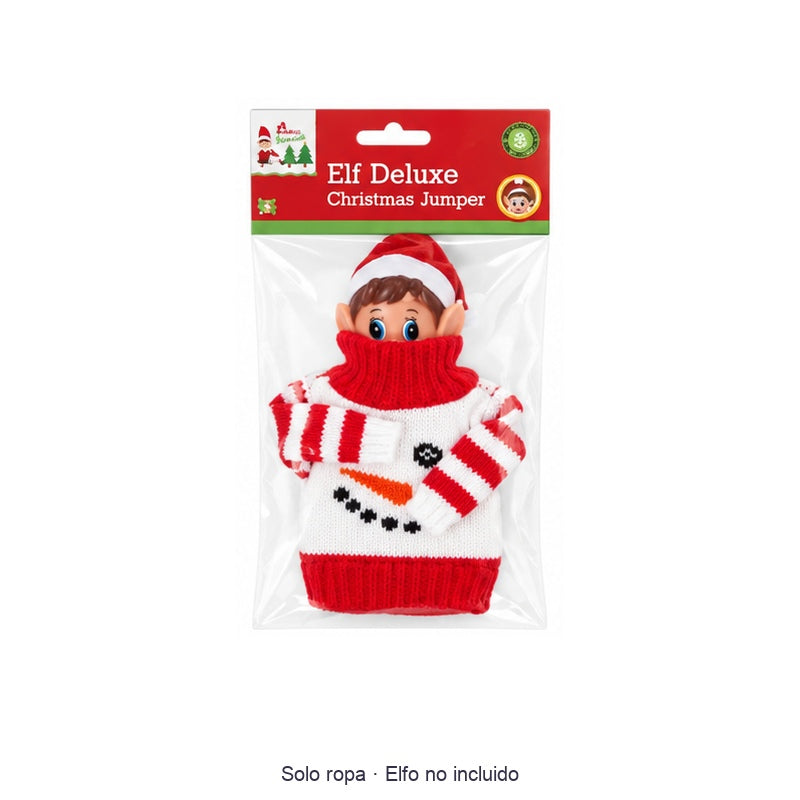 Jersey Muñeco de nieve (blanco) — imagen restaurada; elfo no incluido