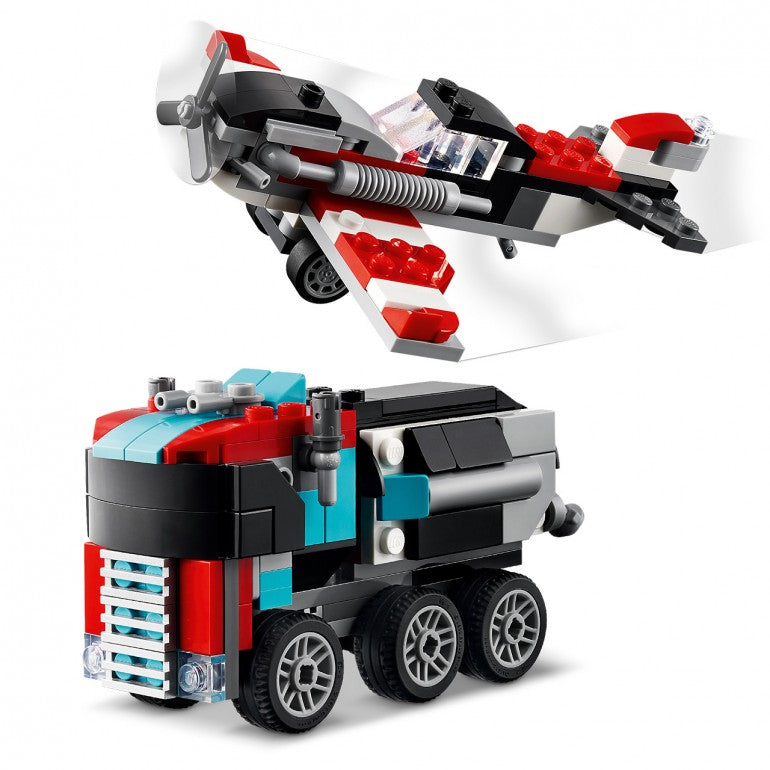 LEGO Creator 3 en 1 – Camión plataforma con helicóptero (31146) - vista 2
