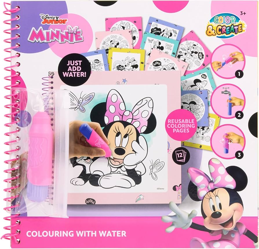 Libro para pintar con agua Minnie — fotografía original clara