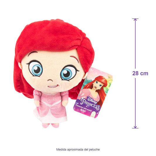 Peluche Ariel con sonido · Disney Princess · 28 cm — medida aproximada
