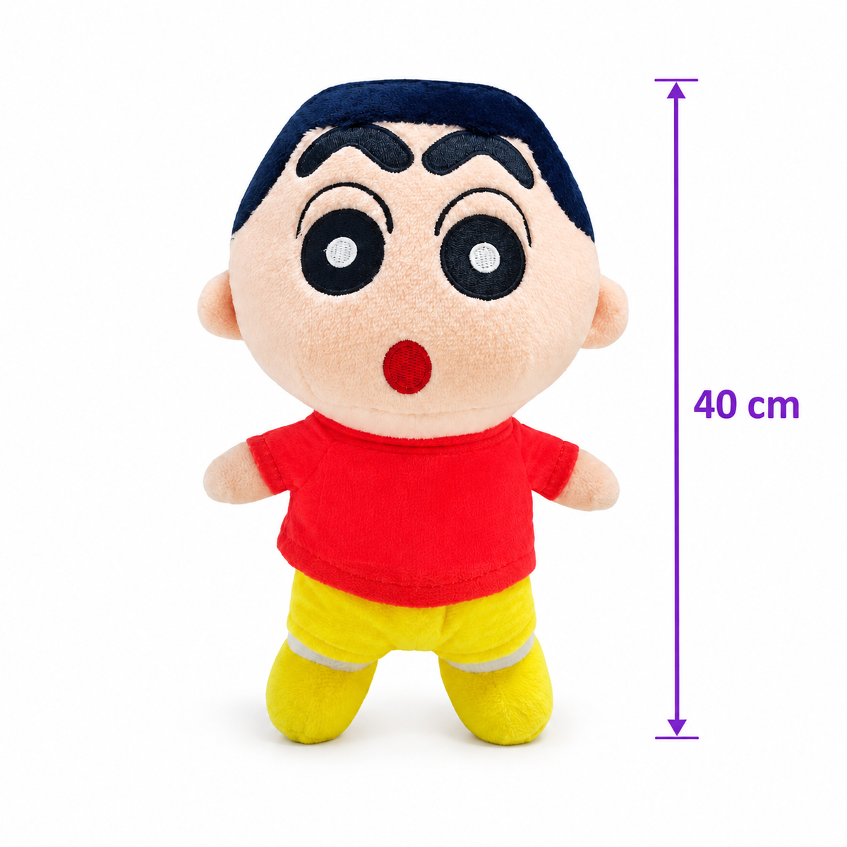 Peluche Shin Chan clásico de 40 cm: imagen con medida de altura